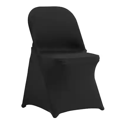 Front. VEVOR - Stretch Spandex Folding Chair Covers, Universal Fitted Chair Cover, Removable Washable Protective Slipcovers, for Party - Black.
