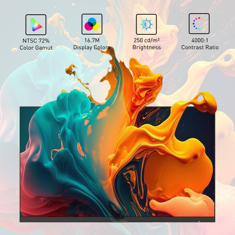 NTSC 72% Color Gamut  
16.7M Display Colors  
250 cd/m² Brightness  
4000:1 Contrast Ratio