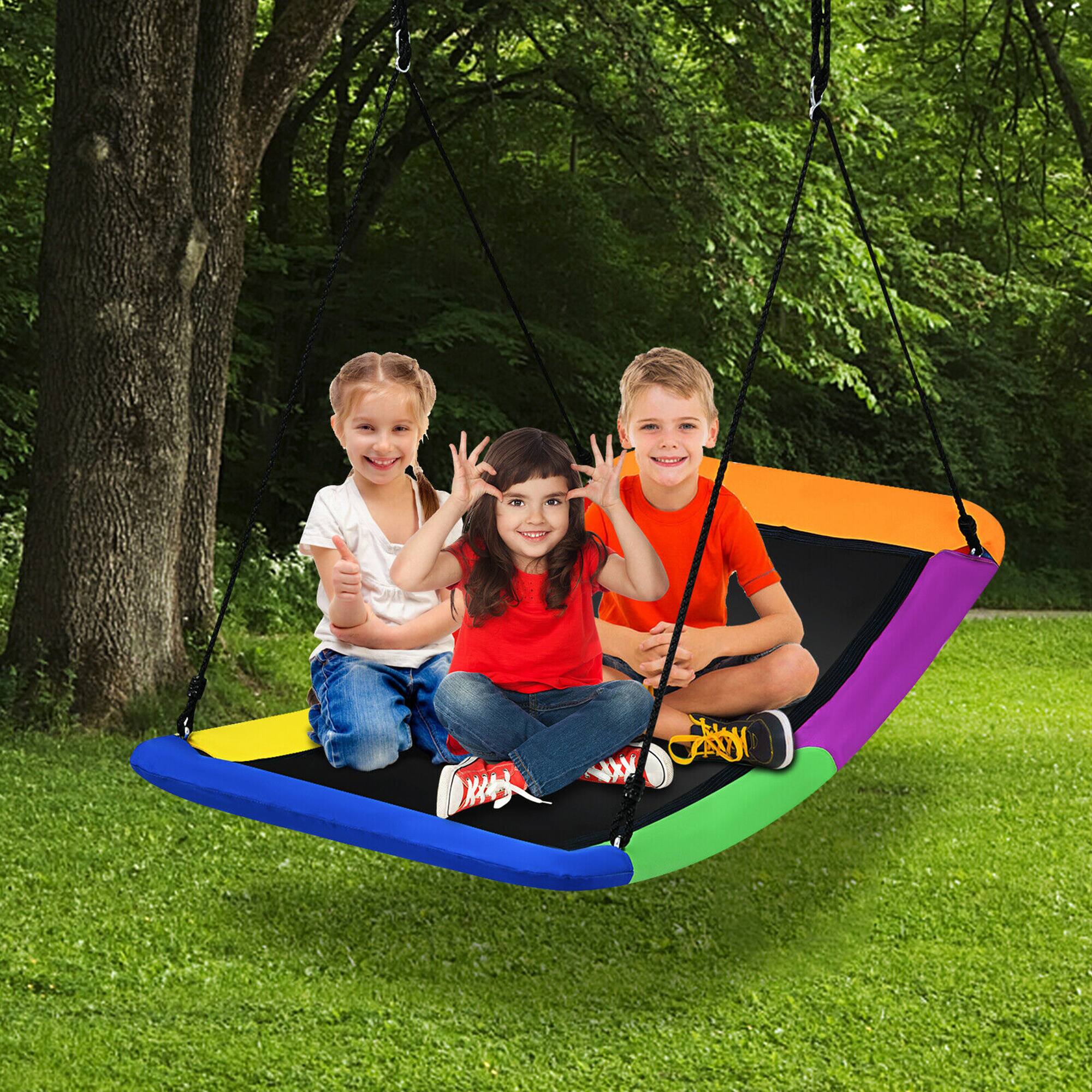 Alt View 1. Costway - Costway 700lb Giant 60" Platform Tree Swing for Kids and Adults - MultiColor.