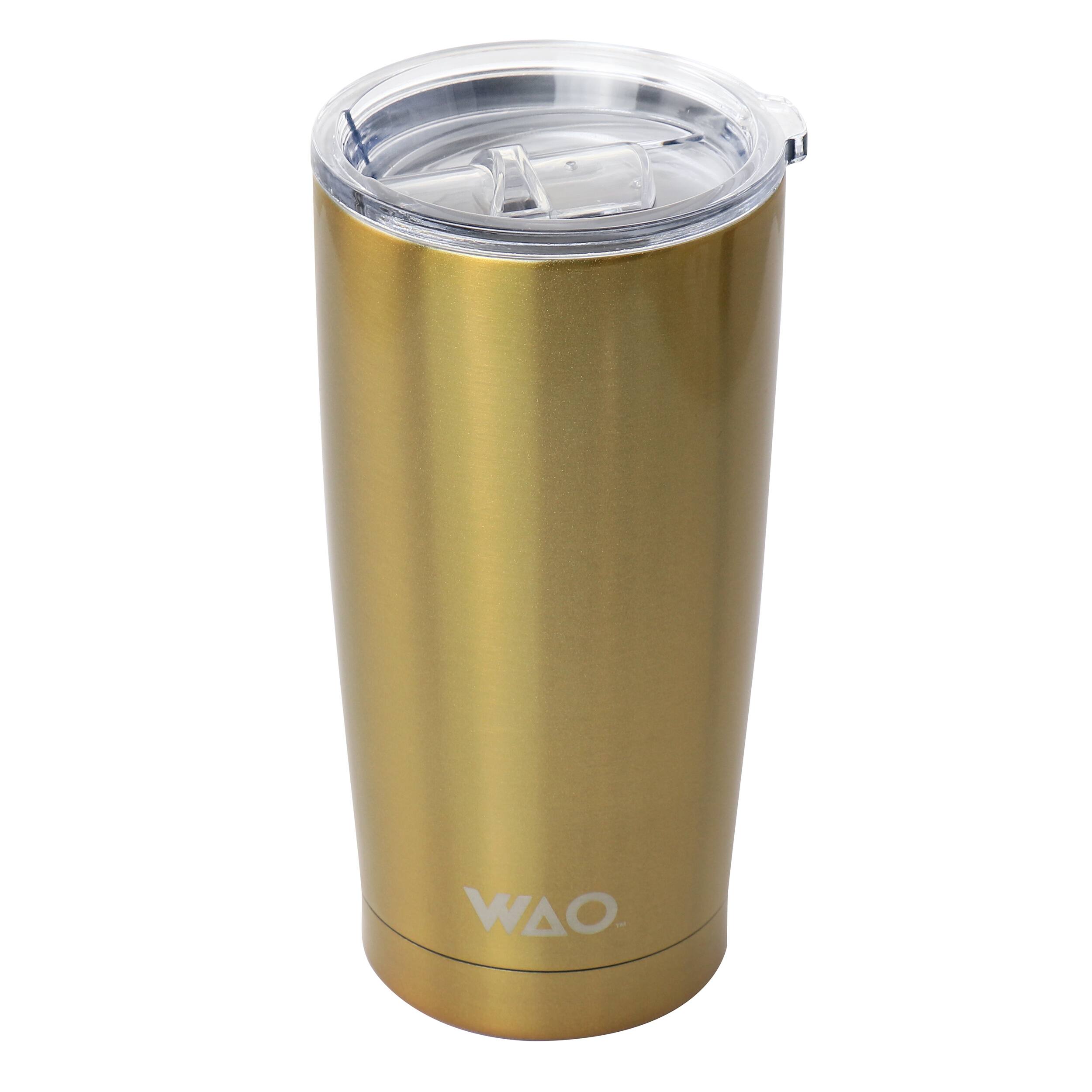 Alt View 1. Gibson - WAO 18oz  Thermal Tumbler with Acrylic Lid in Dark Gold - Dark Gold.