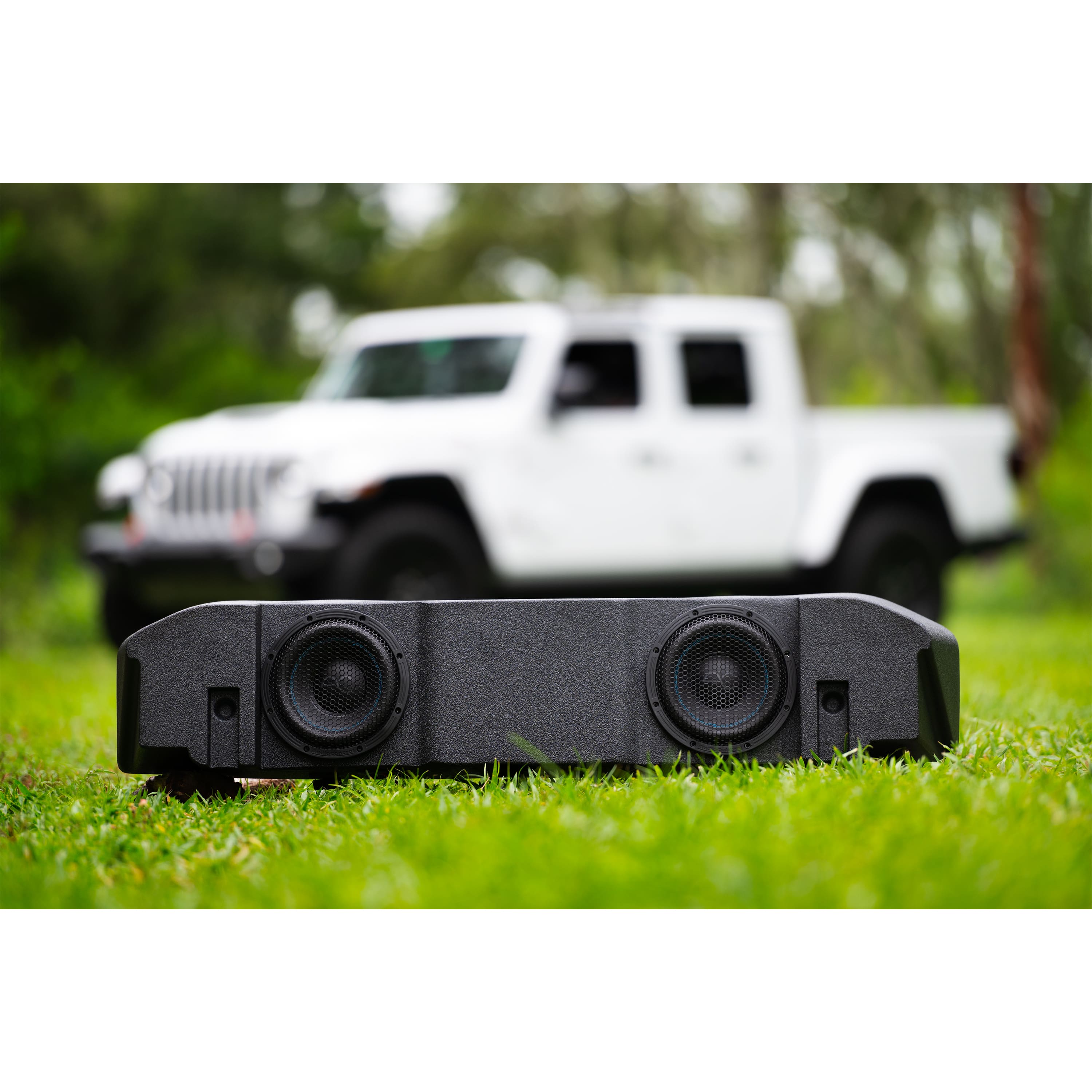 Alt View 23. AudioControl - Dual 8” Single-Voice-Coil 2-Ohm Underseat Loaded Vented Subwoofer Enclosure - Black.