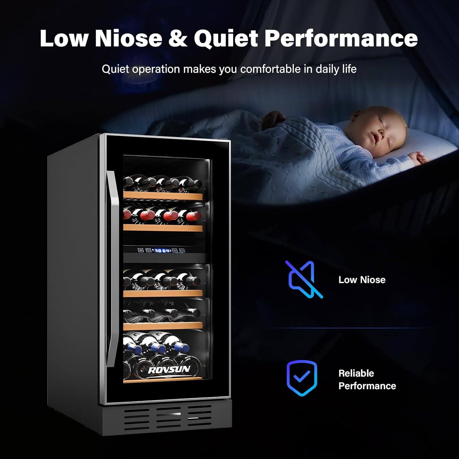 Low Noise & Quiet Performance  
Quiet operation makes you comfortable in daily life  

2% NB  
B Low Noise  
ROVSUN  
Reliable Performance