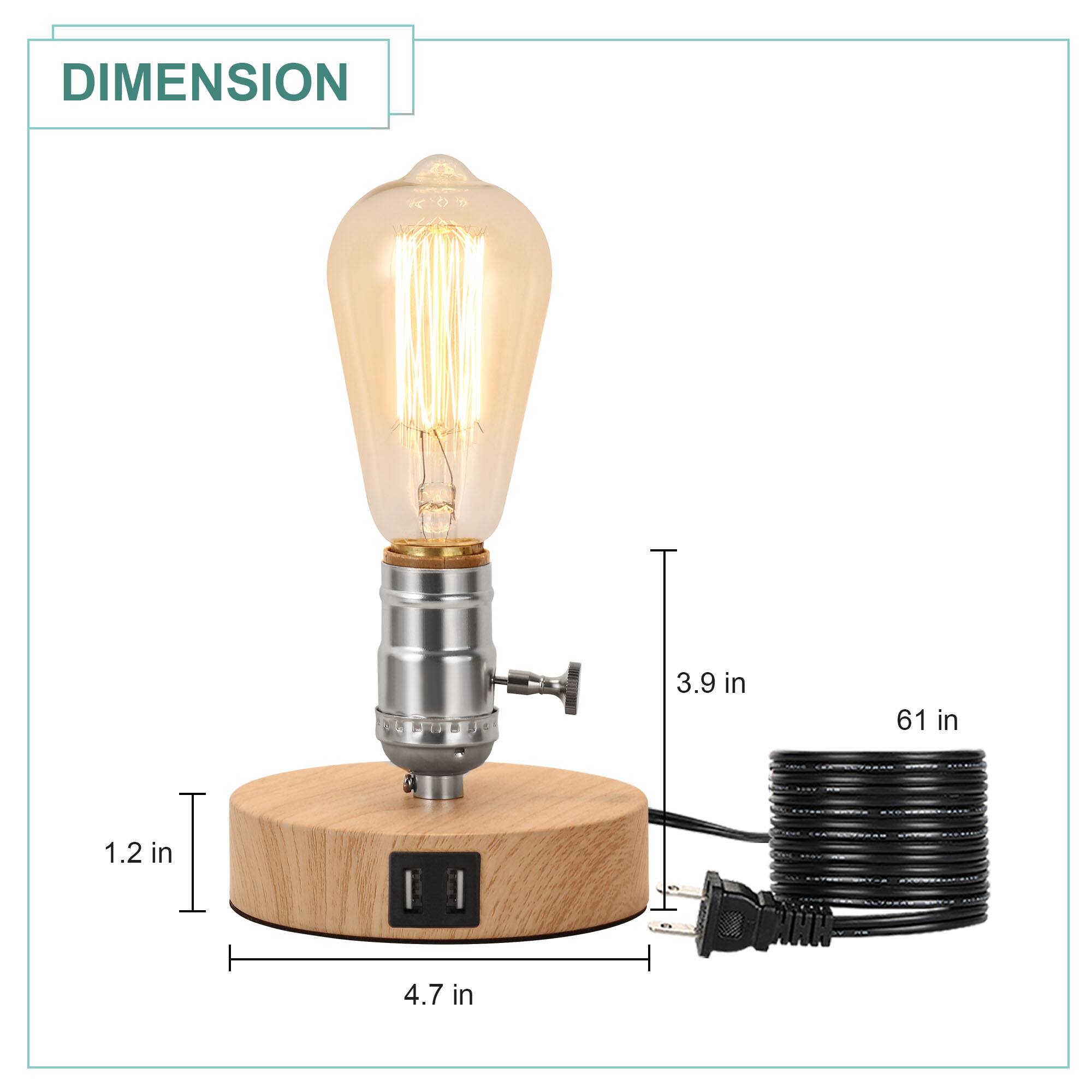 DIMENSION

1.2 in

4.7 in

3.9 in

61 in