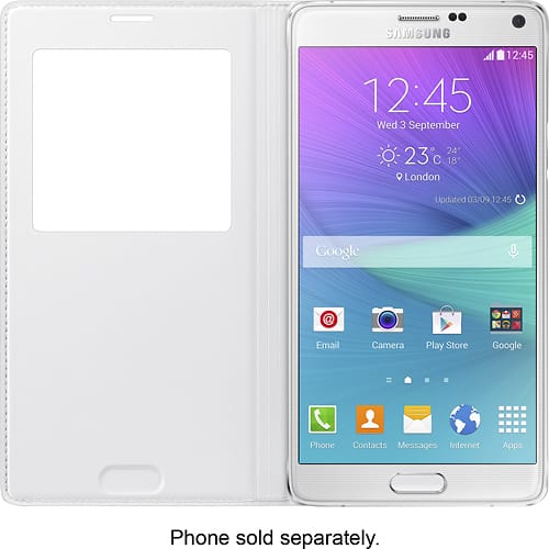 Alt View 2. Samsung - S-View Flip Cover for Samsung Galaxy Note 4 Cell Phones - Frost White.