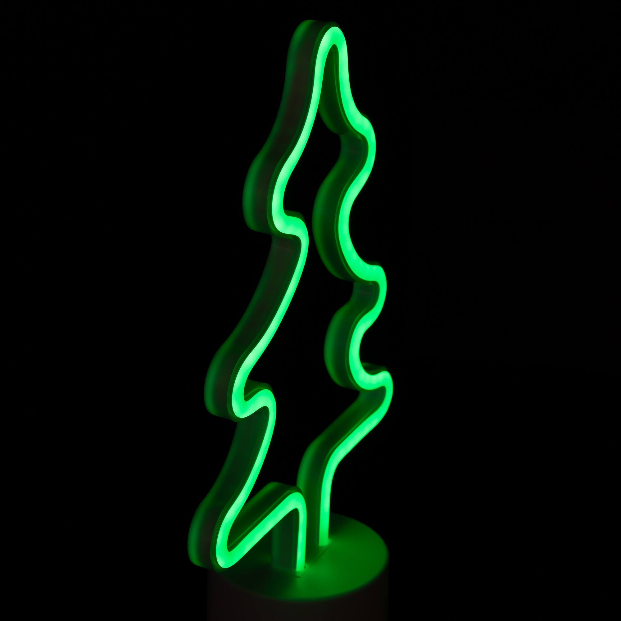 Alt View 5. Northlight - LED Christmas Tree Neon Table Light - 11" - Green - Green.