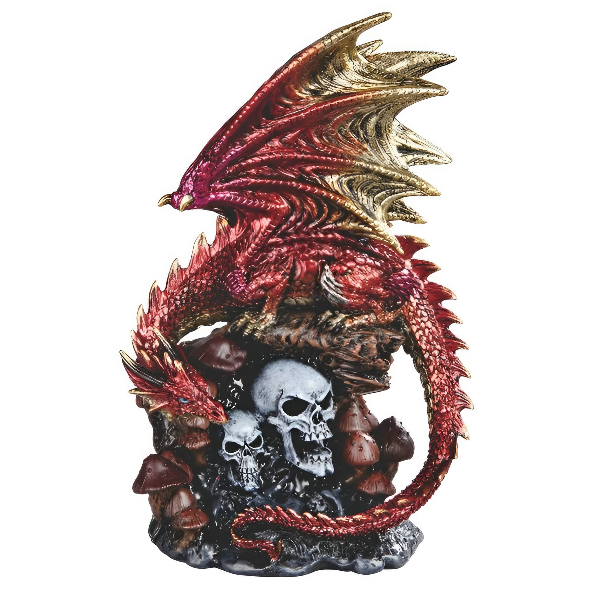 FC Design - 9"H Dragon Guarding Skulls Figurine Statue Office/Computer Desk Tabletop Medieval Gaming Home Decor Gift - Multi-Color