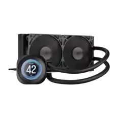 Front. CORSAIR - NAUTILUS 240 RS LCD Liquid CPU Cooler - Black.