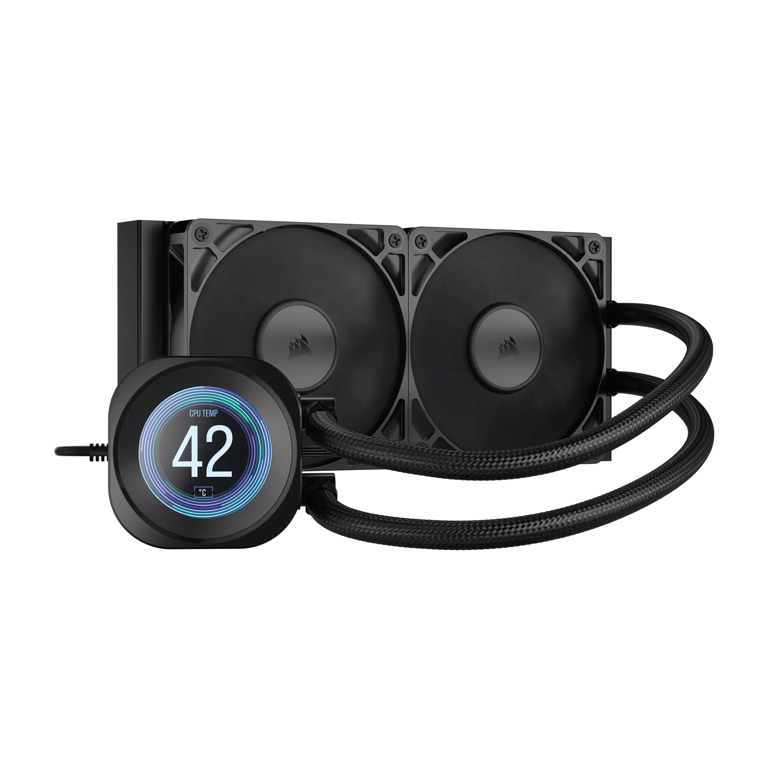 Front. CORSAIR - NAUTILUS 240 LCD - Black.