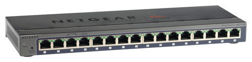 NETGEAR - 16-Port 10/100/1000 Mbps Gigabit Smart Managed Plus Switch - Gray