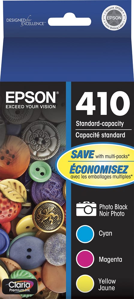 Front. Epson - T410 Multipack Standard Capacity Ink Cartridges - Cyan/Magenta/Yellow/Photo Black.