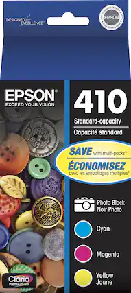 Front. Epson - T410 Multipack Standard Capacity Ink Cartridges - Cyan/Magenta/Yellow/Photo Black.