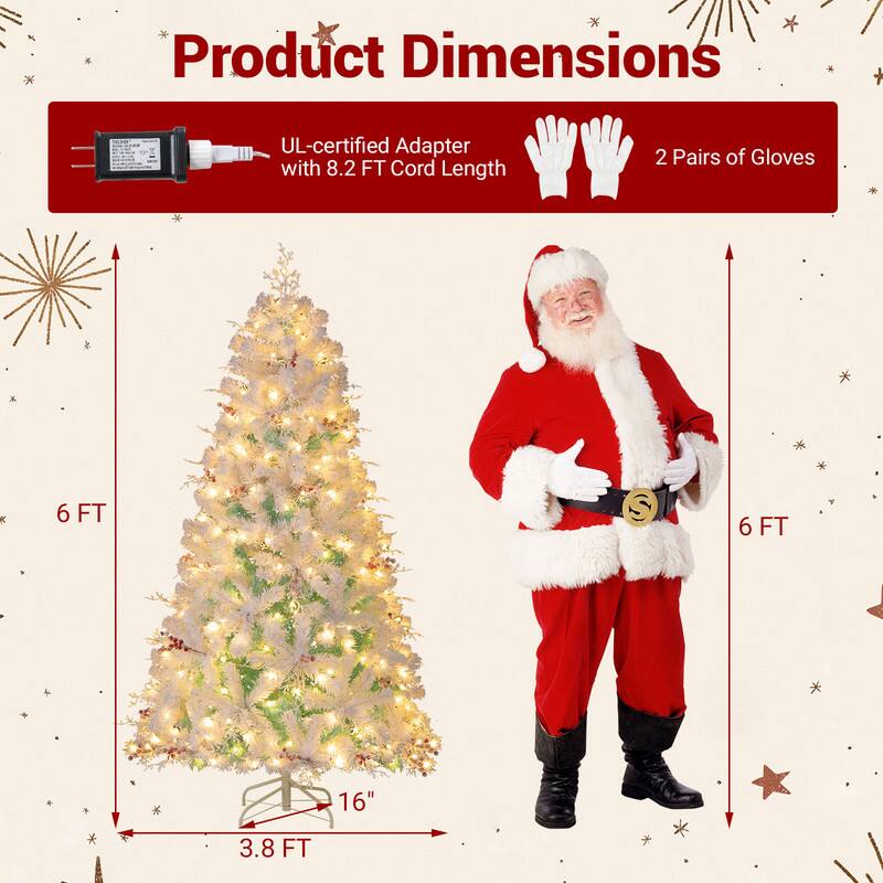 Product Dimensions  
- UL-certified Adapter with 8.2 FT Cord Length  
- 2 Pairs of Gloves  
- 6 FT  
- 6 FT  
- 16"  
- 3.8 FT