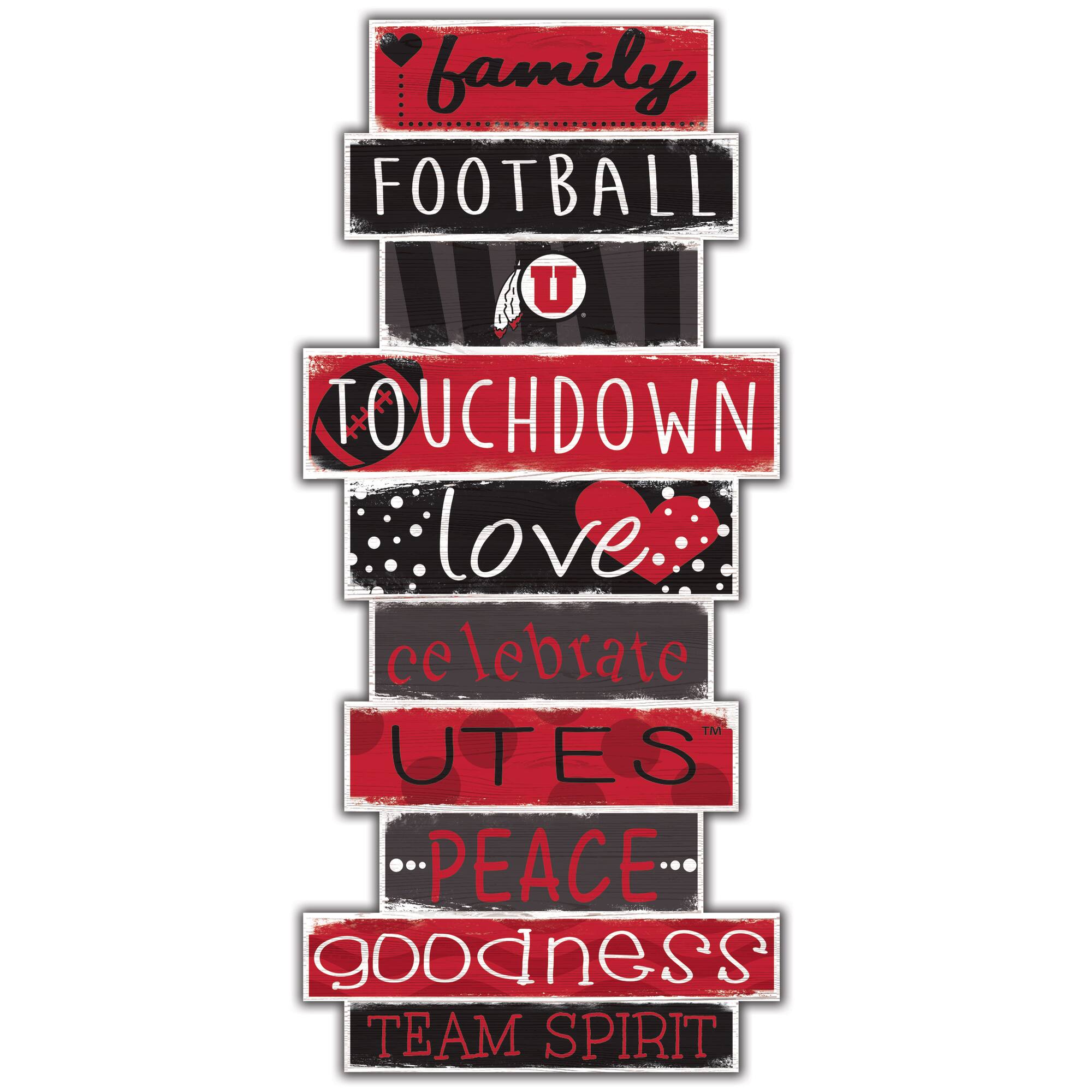 Utah Utes 5'' x 24'' Celebrations Stack Sign