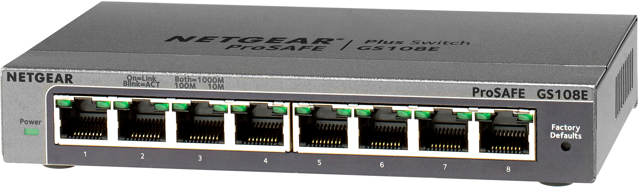 Left View: NETGEAR - 8-Port 10/100/1000 Mbps Gigabit Plus Managed Switch