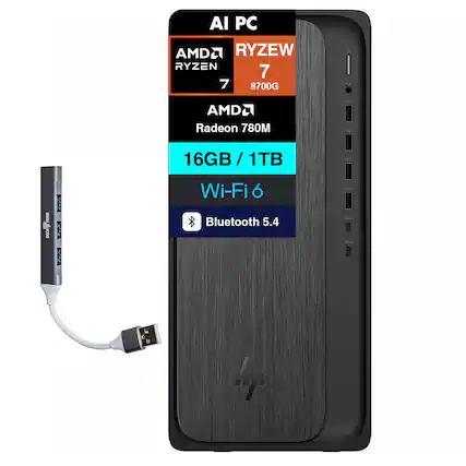 AI PC
AMD Ryzen 7 8700G
AMD Radeon 780M
16GB / 1TB
Wi-Fi 6
Bluetooth 5.4