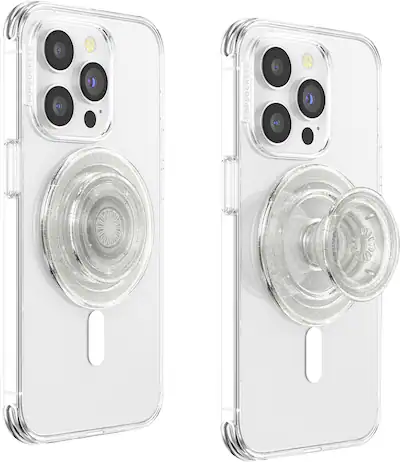 PopSockets - MagSafe PopWallet Plus - White Clear PopSockets - MagSafe PopWallet Plus - White Clear