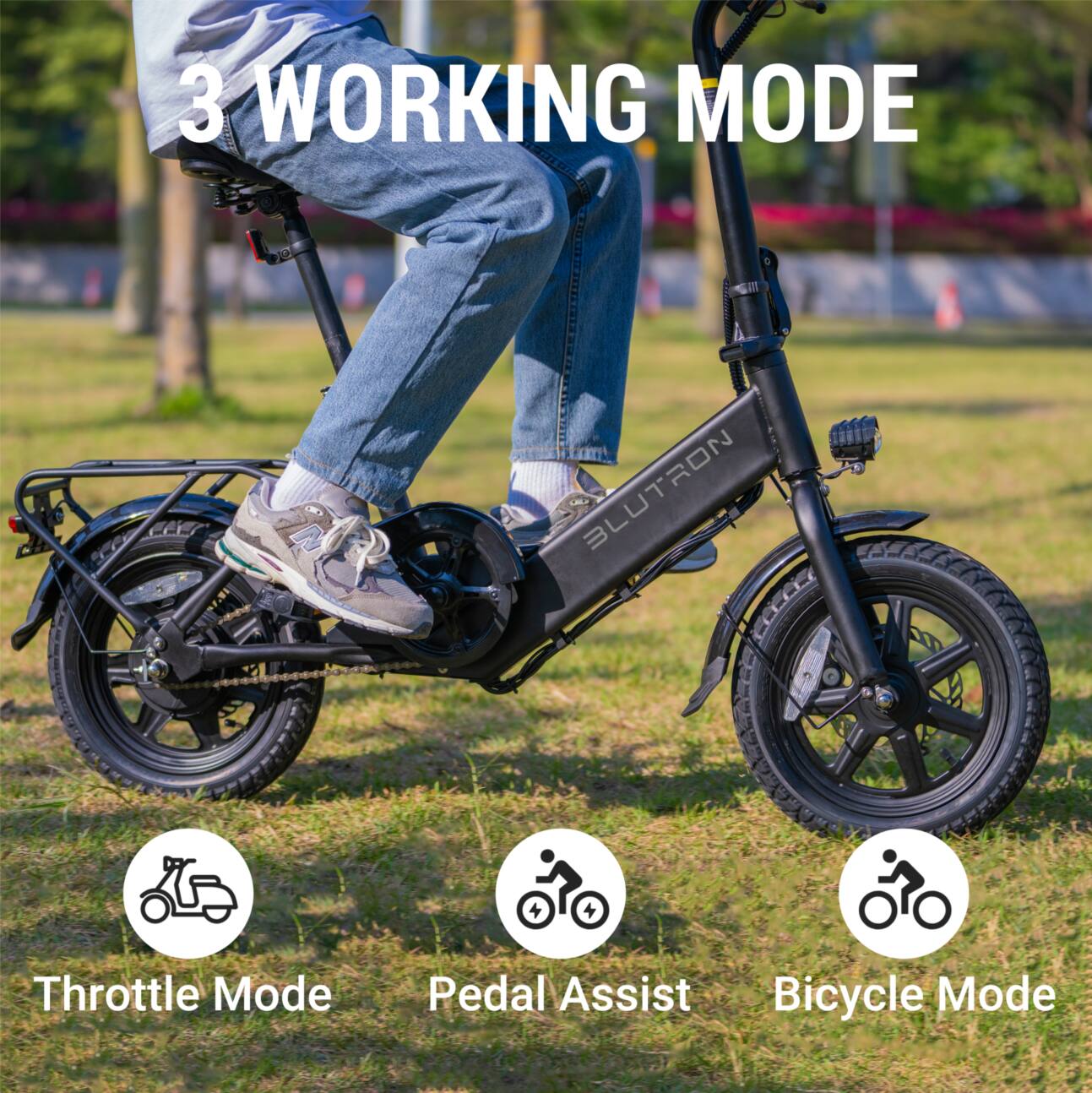 3 WORKING MODE

- Throttle Mode
- Pedal Assist
- Bicycle Mode