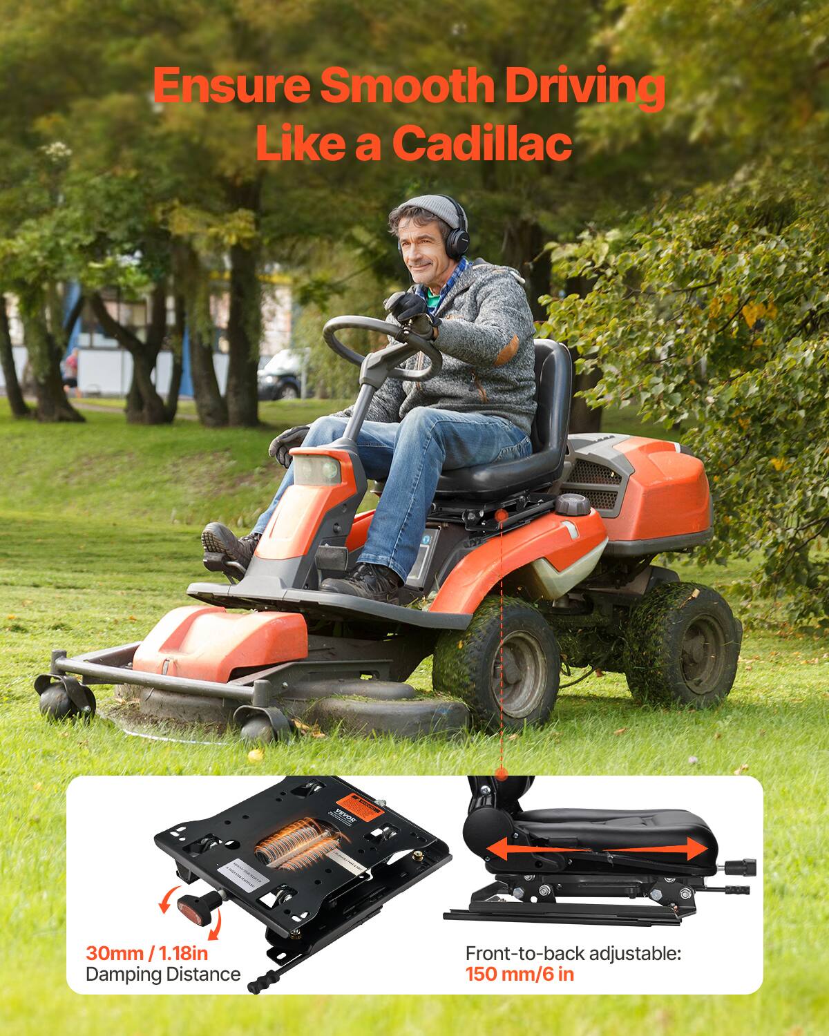 Ensure Smooth Driving Like a Cadillac

FETO 30mm/1.18in Damping Distance

Front-to-back adjustable: 150 mm/6 in