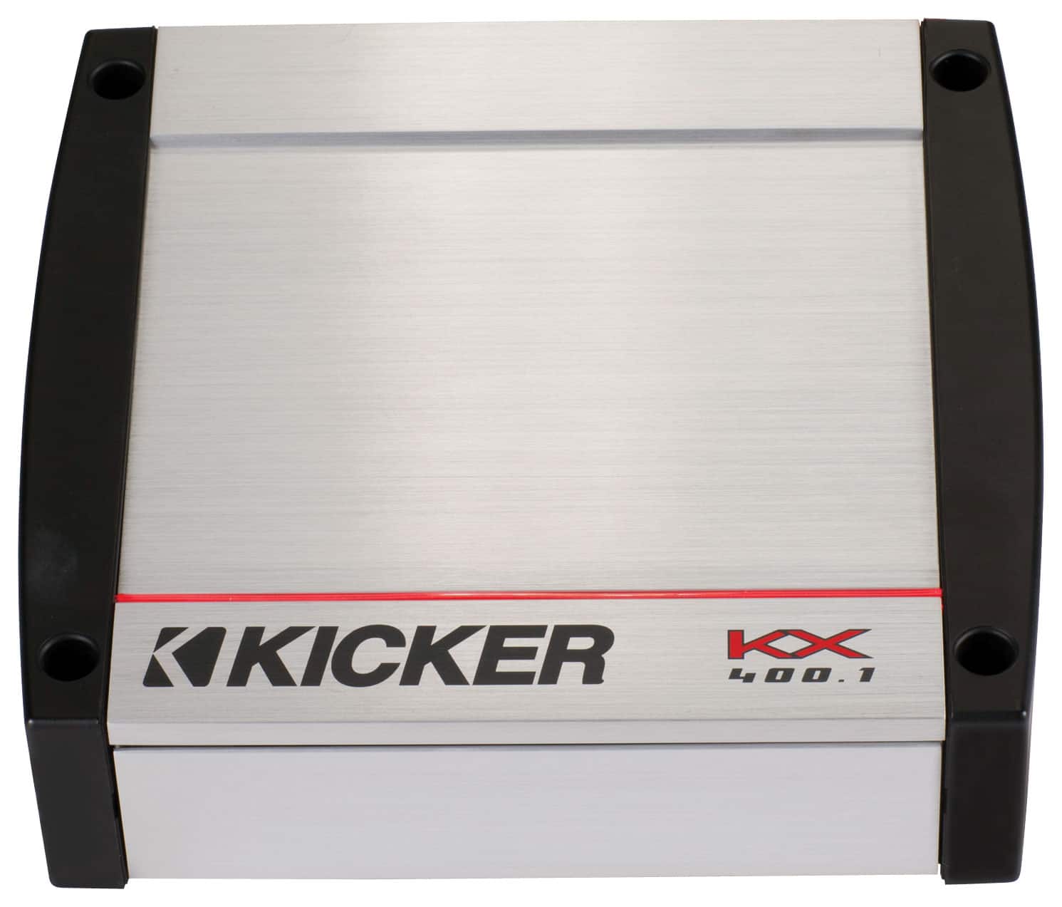 Front. KICKER - KX Series 400W Class D Mono Amplifier with Built-in Crossovers - Silver.