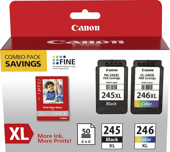 Canon CL 245 XL CL 246XL 2 Pack High Yield Ink Cartridges