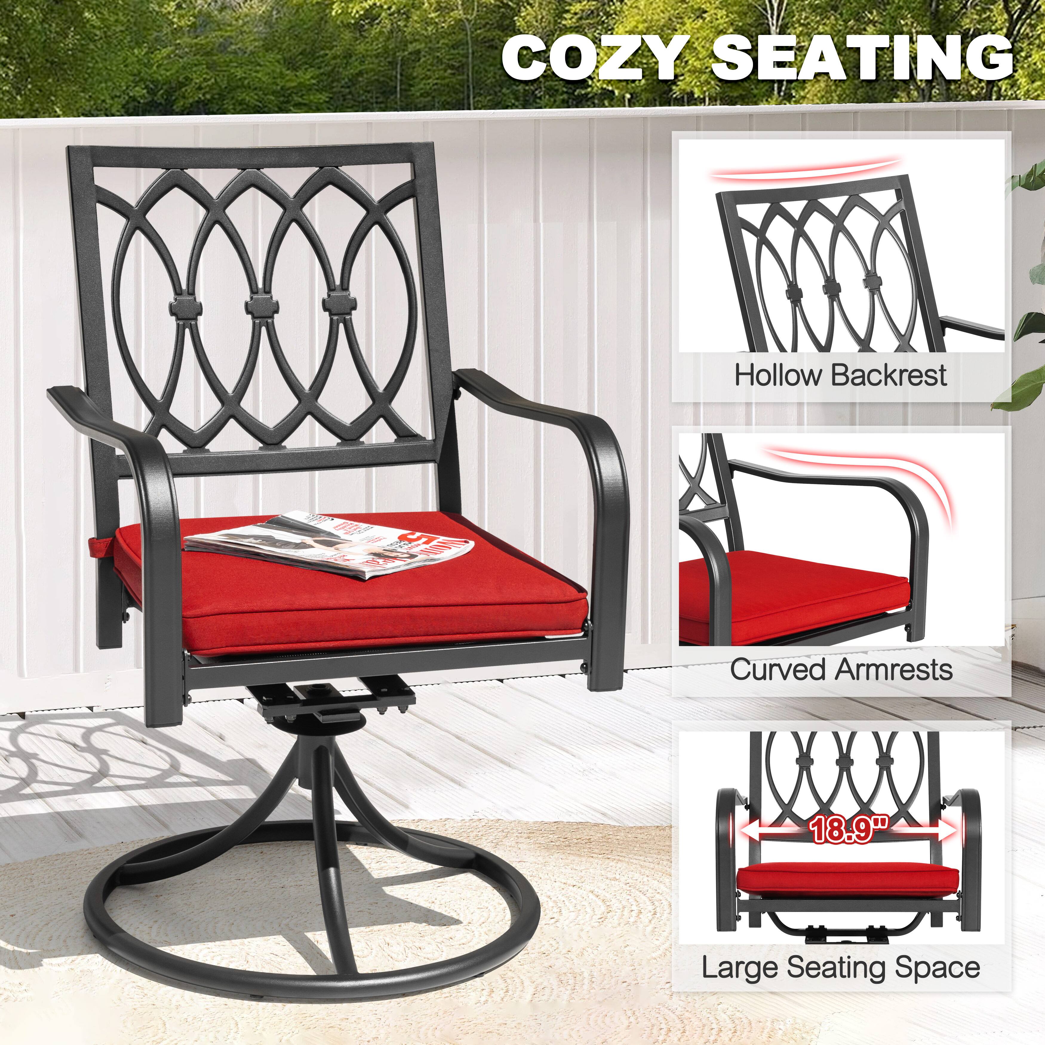 COZY SEATING

- Hollow Backrest
- Curved Armrests
- Large Seating Space (18.9")