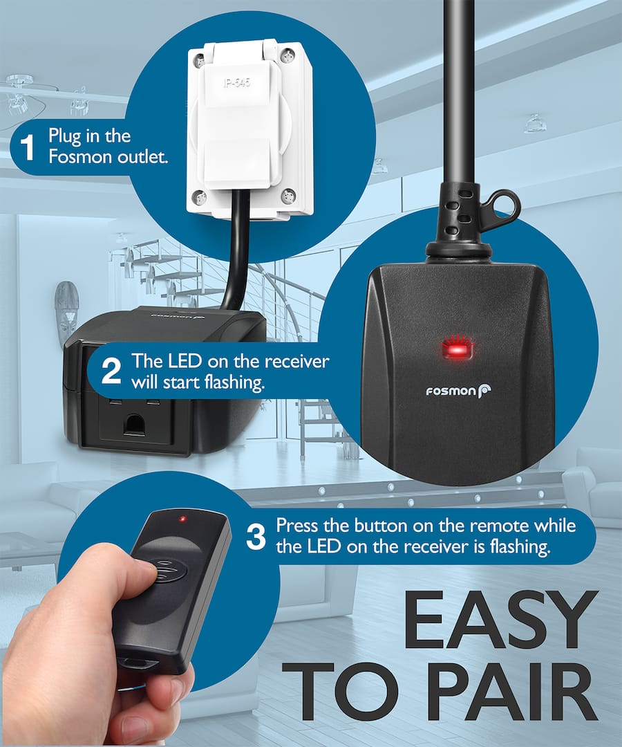Fosmon WavePoint Wireless Remote Control, 100ft / 30m Range Remote ...