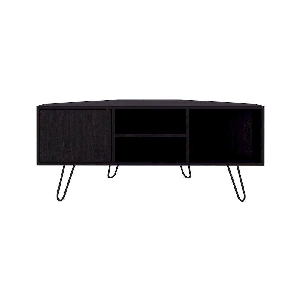 Alt View 1. TuHome - Lancaster Corner Tv Stand, With Two Shelves And Two Cabinets, Black - Black.