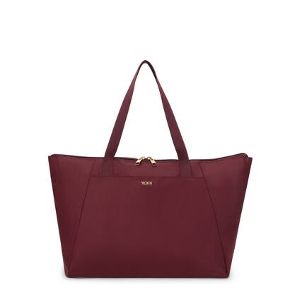 Front. TUMI - Voyageur Just In Case Medium Tote Bag - Wine.