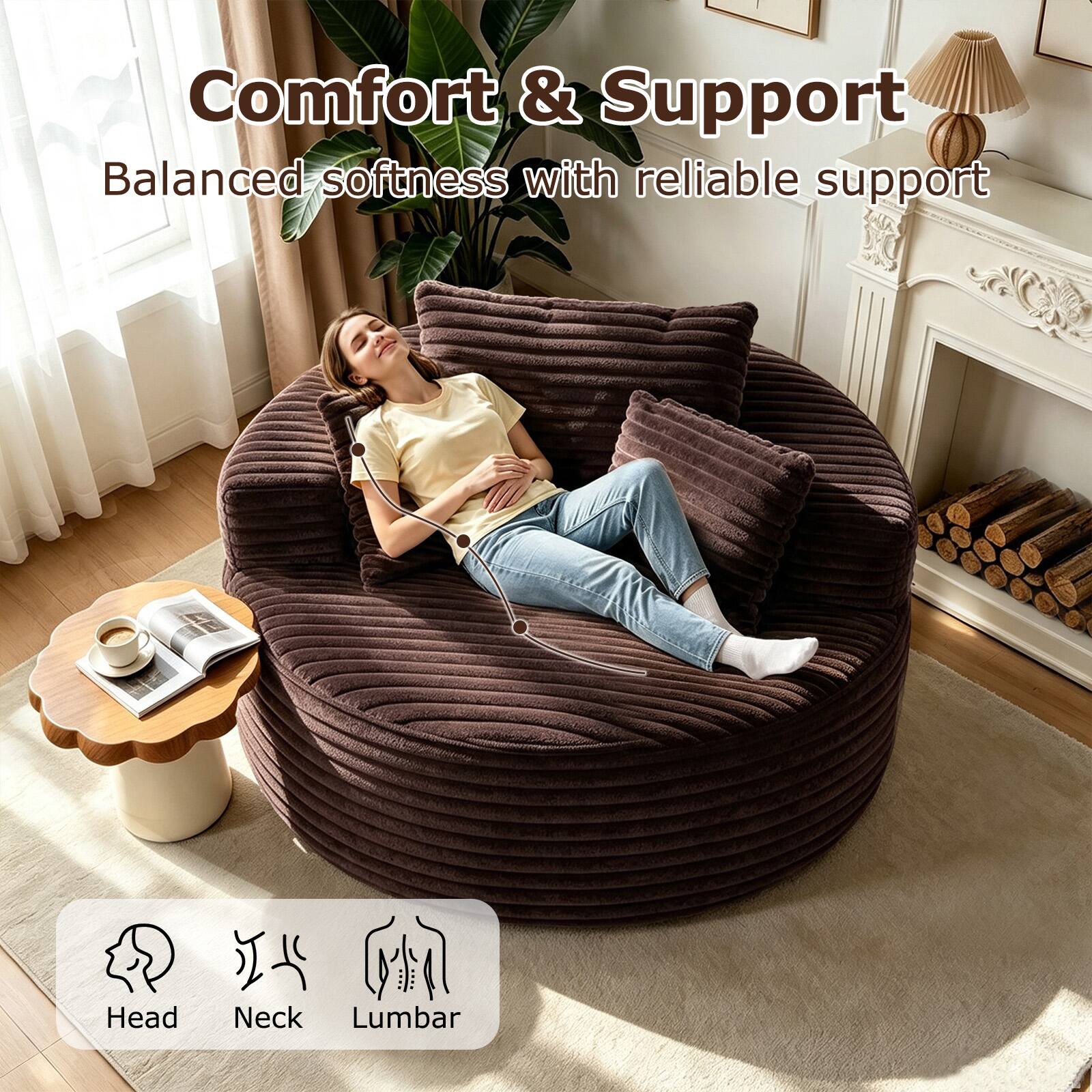 Comfort & Support  
Balanced softness with reliable support  

Head  
Neck  
Lumbar