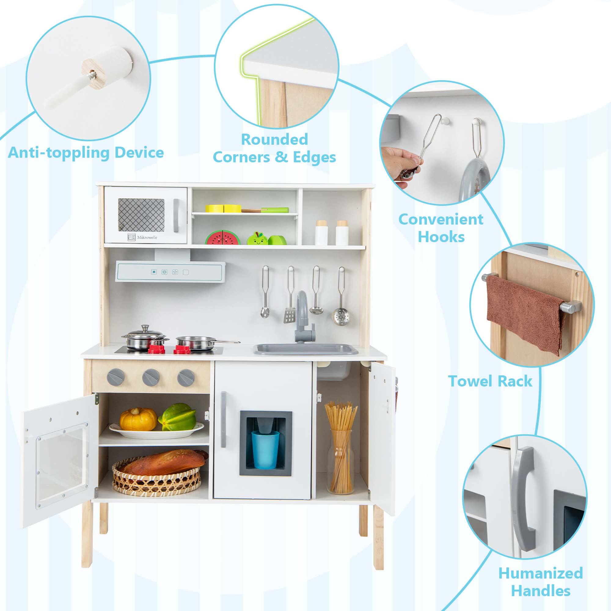 - Anti-toppling Device
- Rounded Corners & Edges
- Convenient Hooks
- Towel Rack
- Humanized Handles