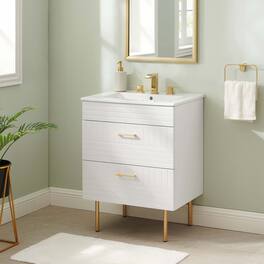 Daybreak Bathroom Vanity Basin Included by Modway - White White