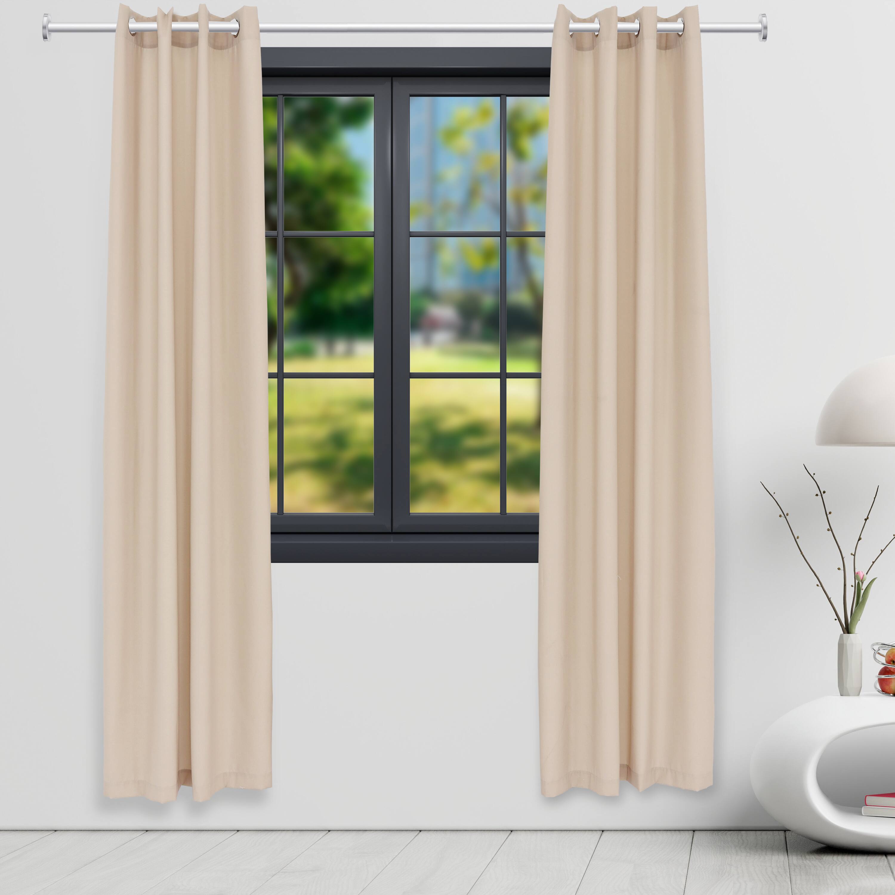 Alt View 5. Sunnydaze - Modern Outdoor Curtain Panel - 52 in x 96 in - Set of 2 - Beige.