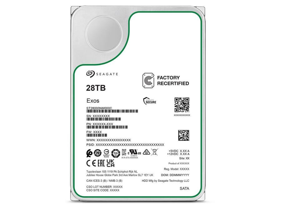 Seagate Refurbished Excellent Exos X 28TB HDD 3.5