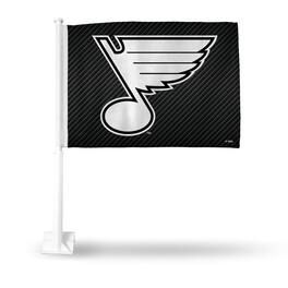 Rico Industries - St Louis Blues Carbon Fiber Design 14x19 Double Sided Window Mount Car Flag - Multi