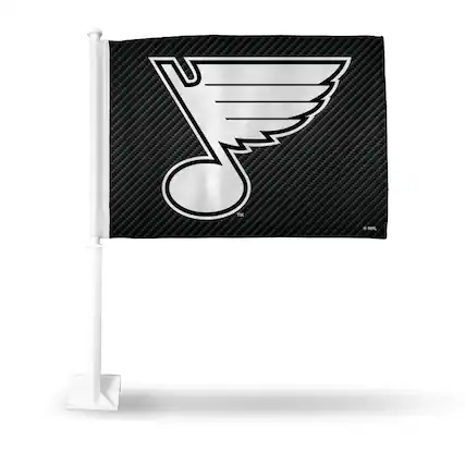 Front. Rico Industries - St Louis Blues Carbon Fiber Design 14x19 Double Sided Window Mount Car Flag - Multi.
