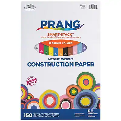 PRANG
SMART-STACK
More sheets of the most popular colors
11 BRIGHT COLORS
MEDIUM WEIGHT
CONSTRUCTION PAPER
150 SHEETS - CONSTRUCTION PAPER
12 IN X 18 IN
30.5 cm X 45.7 cm
PROMISE
PRANG SHEETS - CONSTRUCTION PAPER
www.prang.com