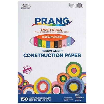 PRANG  
SMART-STACK  
More sheets of the most popular colors  
11 BRIGHT COLORS  
MEDIUM WEIGHT  
CONSTRUCTION PAPER  

150 SHEETS - CONSTRUCTION PAPER  
12 IN X 18 IN  
30.5 cm X 45.7 cm  

PROMISE  
PRANG SHEETS - CONSTRUCTION PAPER  

www.prang.com