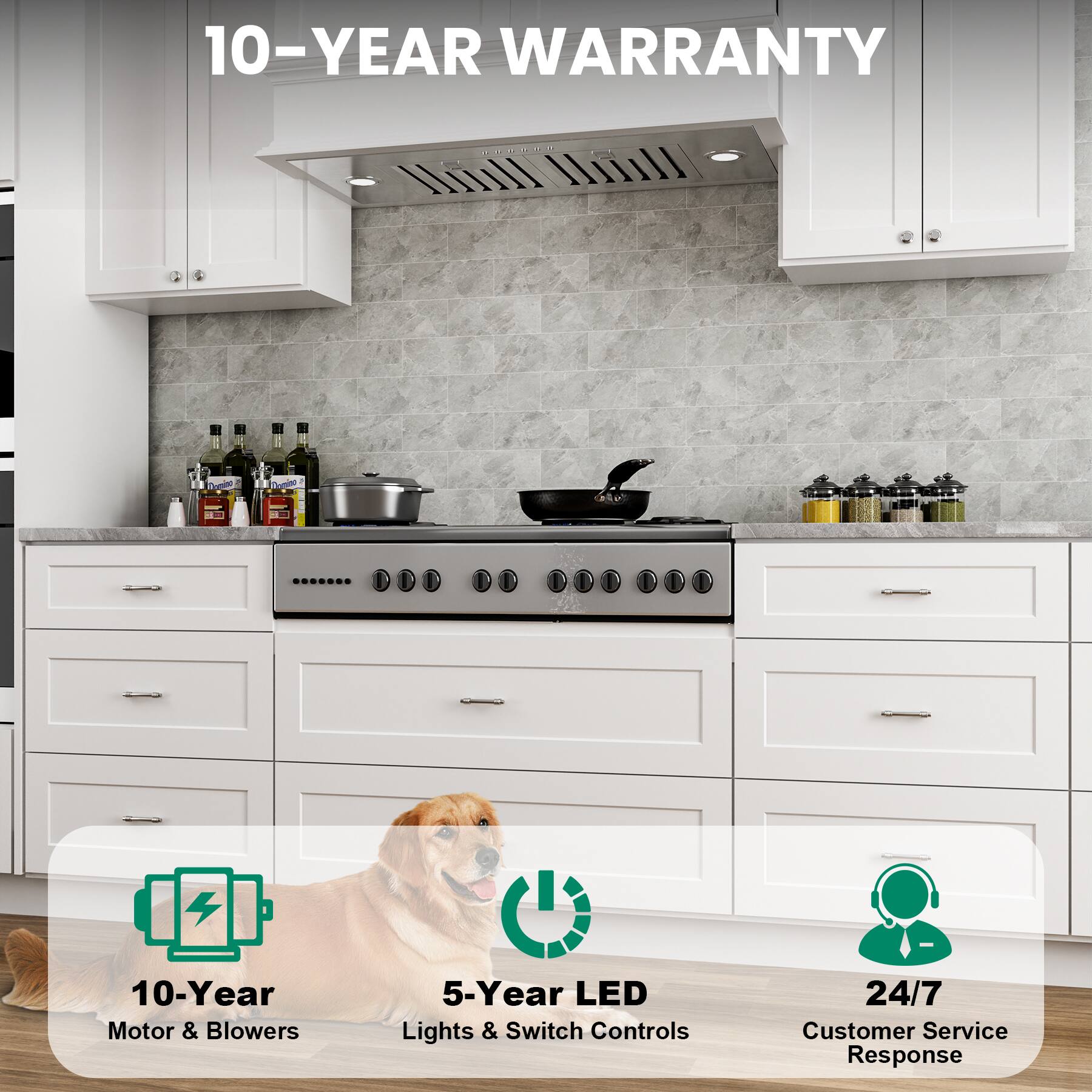 10-YEAR WARRANTY

10-Year Motor & Blowers  
5-Year LED Lights & Switch Controls  
24/7 Customer Service Response