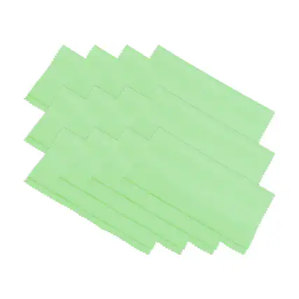 Front. Unique Bargains - Eyeglass Microfiber Cleaning Cloth 7"x6", 12pcs Soft Suede Wipe for Lens, Eyeglasses, Screens in Vinyl Pouch - Green.
