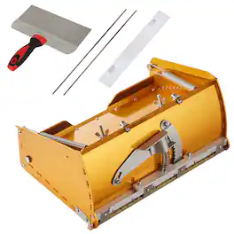 VEVOR - Drywall Flat Box, 10-Inch Wide Quick Clean, Aluminum Finishing Mud Box for Plasterboard, Wallboard, Sheetrock - Gold