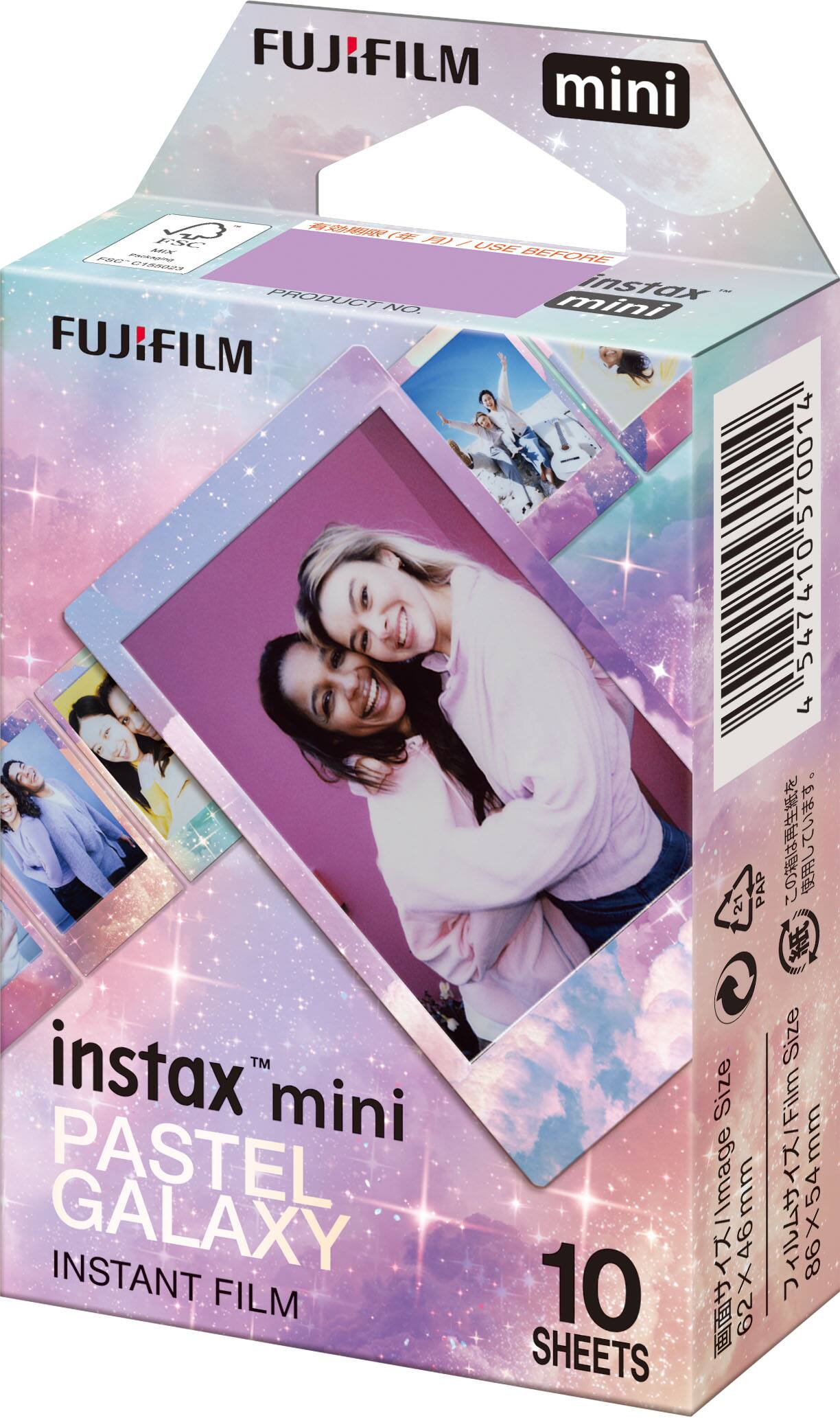 FUJIFILM mini FSC 1 CASASA (8 I / AEN USE BEFORE CE PRODUCT mini instax NO FUJIFILM 21 PAP instax TM mini Size PASTEL GALAXY INSTANT 62X46mm 46 FILM 10 SHEETS 570014 410 547 4 Size Film /Film