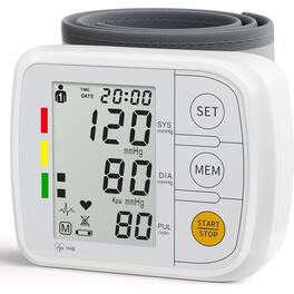 RTMB - Wrist Blood Pressure Monitor, Voice Broadcast, 2×120 Memory - White