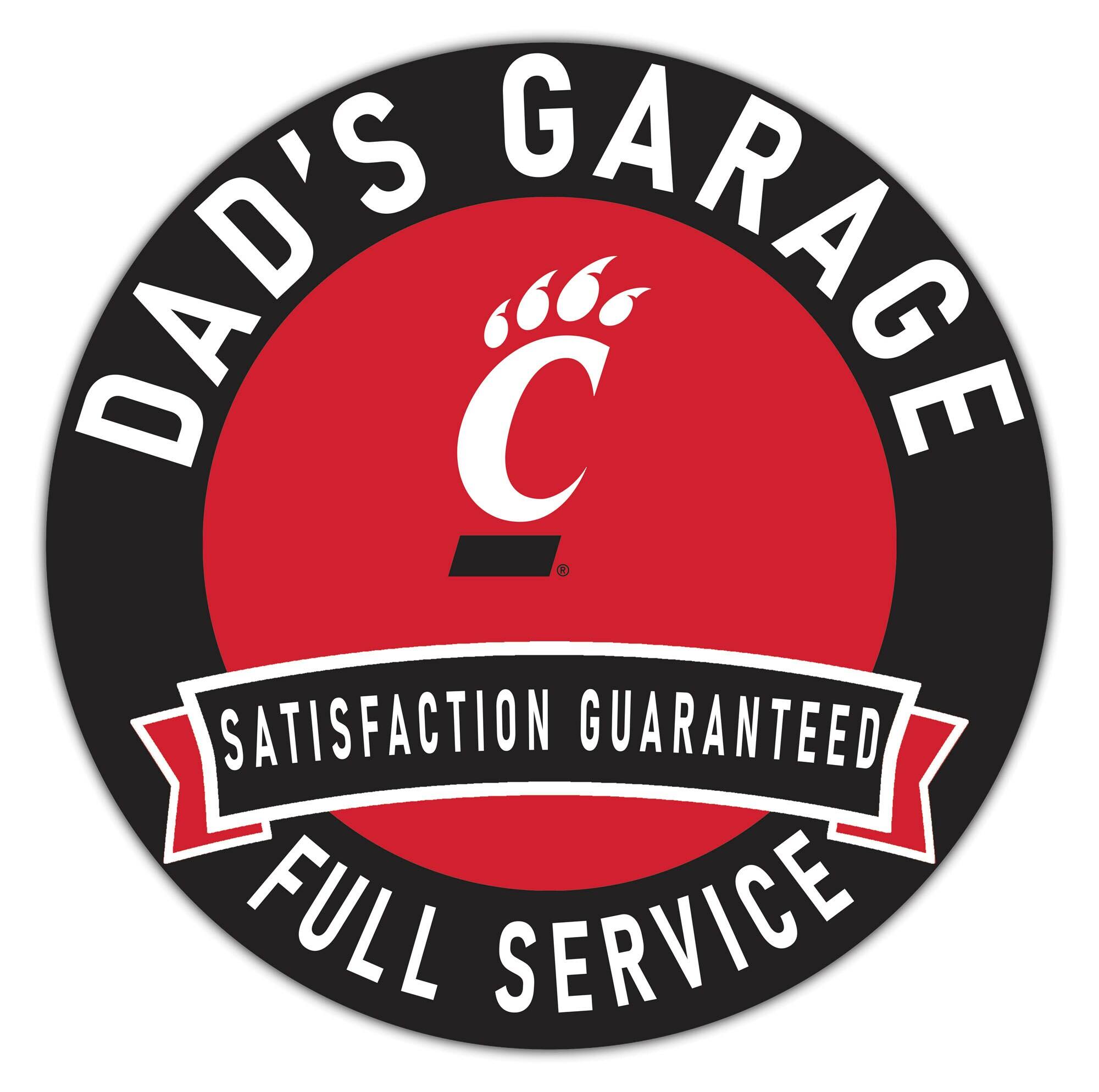 Cincinnati Bearcats 16" x 16" Dad's Garage Wood Sign