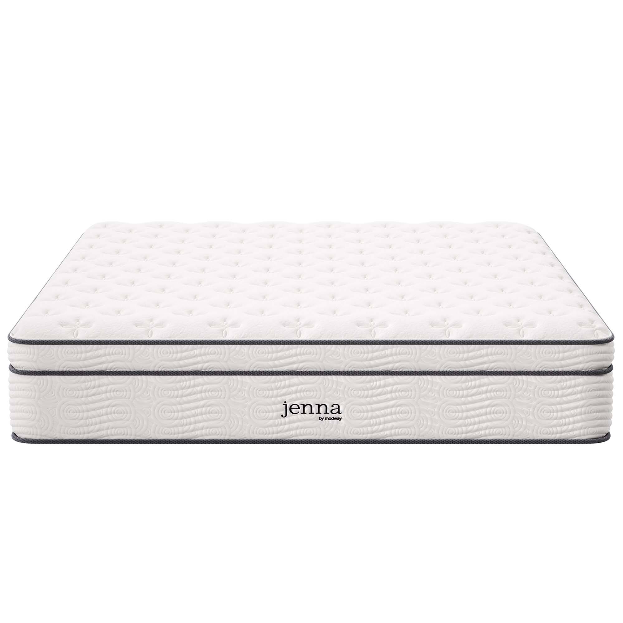 Angle. Modway - Jenna 14" Innerspring and Foam King Mattress by Modway - White.
