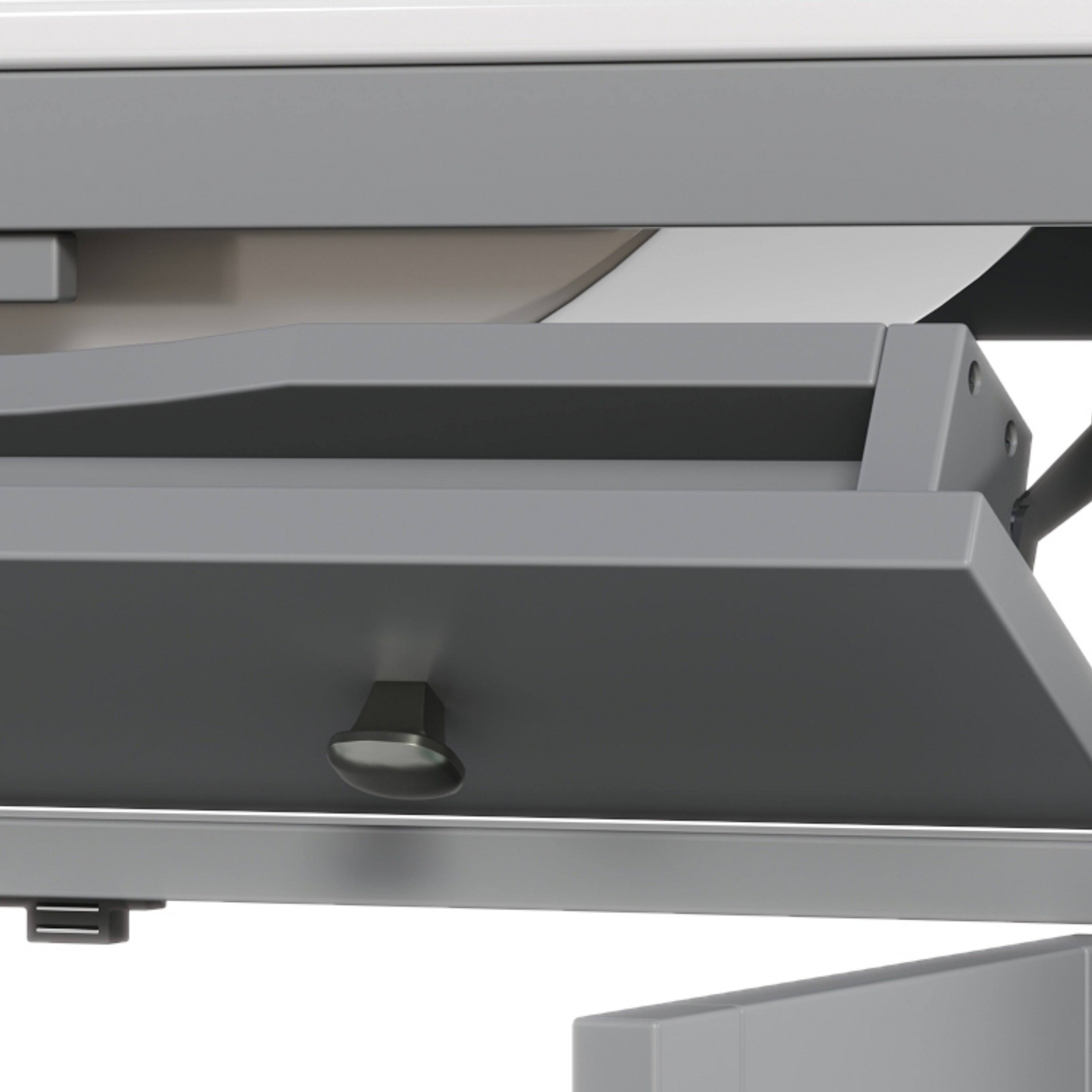 Alt View 7. Boyel Living - 30 Inch Bathroom Vanity with Ceramic Sink Adjustable Shelf Tip Out Tray Solid Wood Legs Gray - Gray.