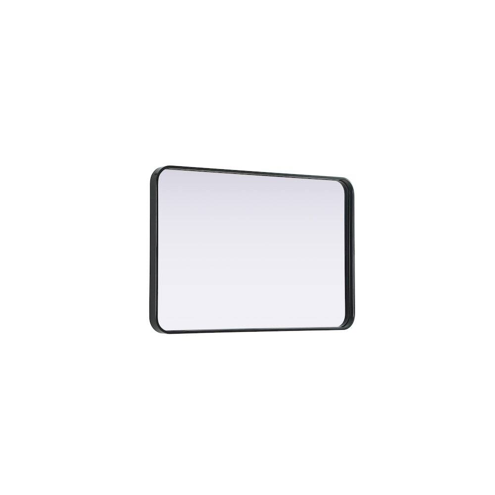 Alt View 1. Elegant Decor - Contour Metal Rectangle Mirror 24x36 in Black - Black.