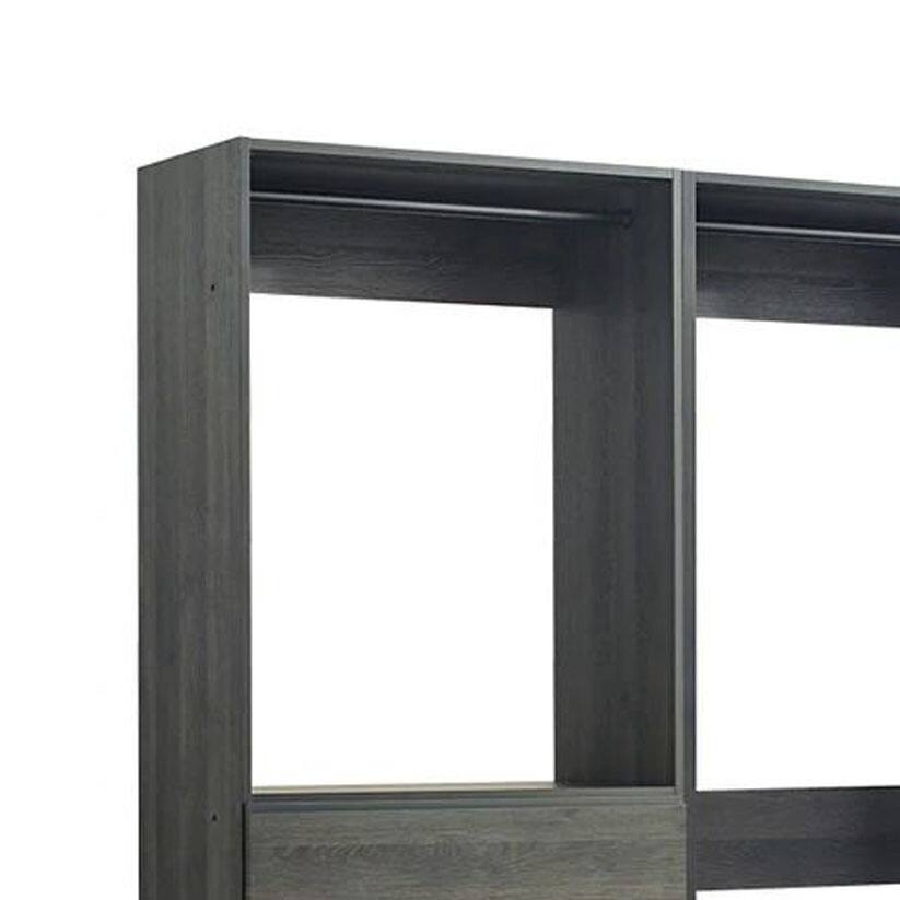 Left. Manhattan Lane - Dee Walk In Closet, Modular Freestanding Storage 4 Shelf 3 Rods, Black - Black.