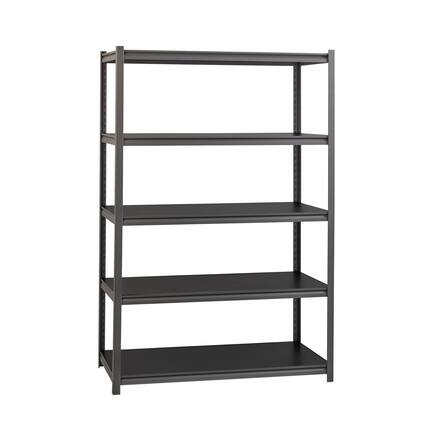 Front. Iron Horse - Iron Horse 3200 Riveted Steel Shelving, 5-Shelf, 24Dx48Wx72H, Gunmetal Gray / Black - Gunmetal Gray.