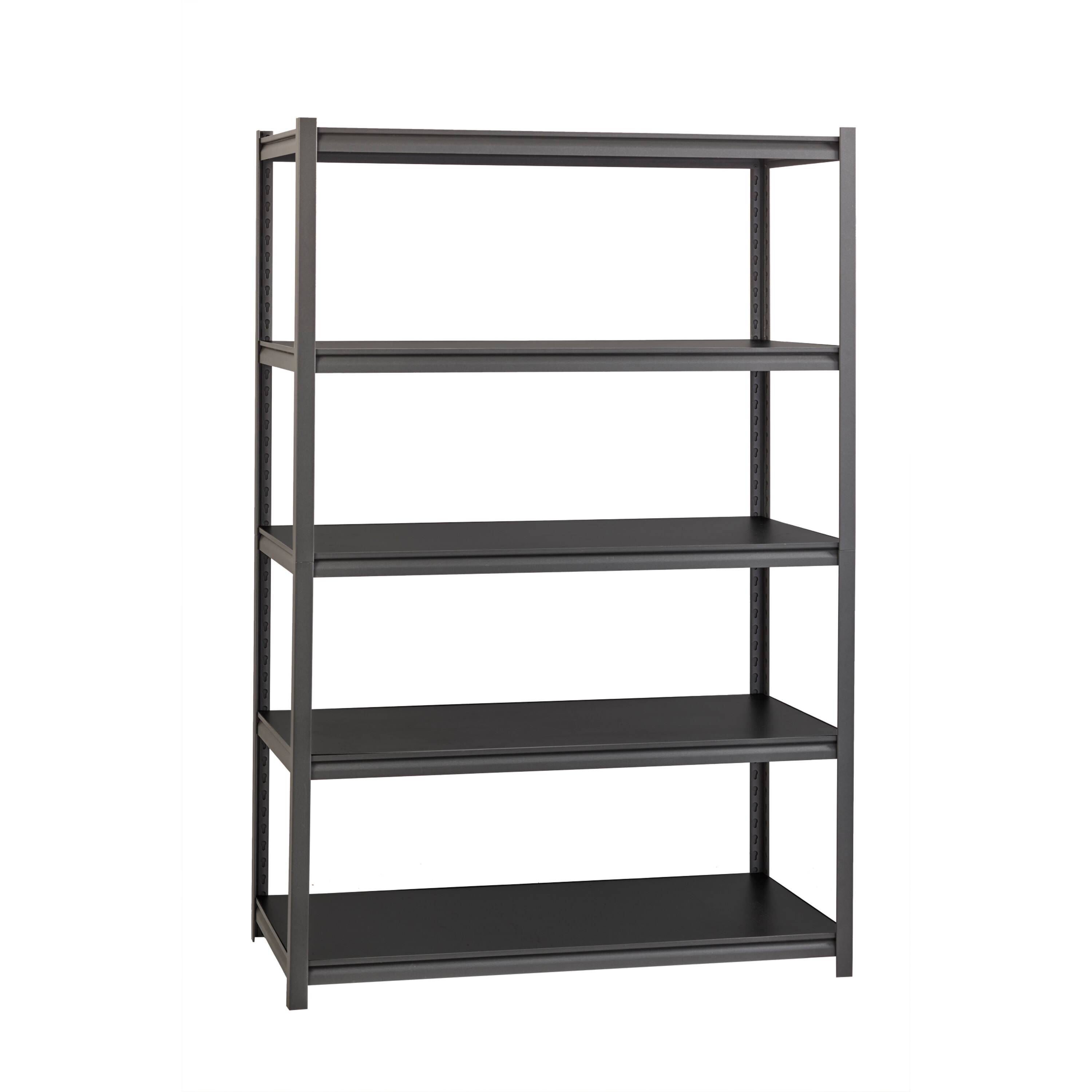 Front. Iron Horse - Iron Horse 3200 Riveted Steel Shelving, 5-Shelf, 24Dx48Wx72H, Gunmetal Gray / Black - Gunmetal Gray.
