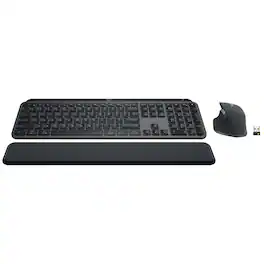 Logitech - MX Keys S Wireless Keyboard & Mouse Combo with Palm Rest, Backlit Keys, Bluetooth, USB-C - Graphite
